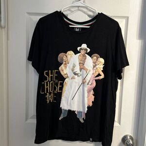 Michael Cherry T-shirt "She Chose Me" Black‎ Size L